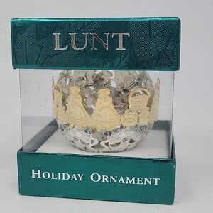 Lunt Silver Silverplate Goldplate Ball Ornament 12 Days of Christmas 7th Maids